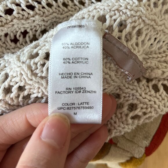 Cream Ivory Off-white Oversized Open Knit Sweater For Layering - Picture 8 of 9